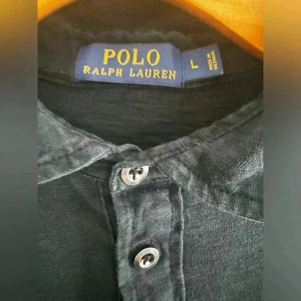 POLO Ralph Lauren Long Sleeve Shirt with Button Sleeves Mens Size L